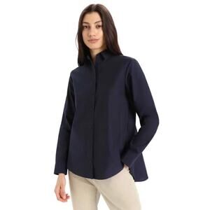 Icebreaker Berlin LS Shirt Merino Wool Blend NWT Medium Navy